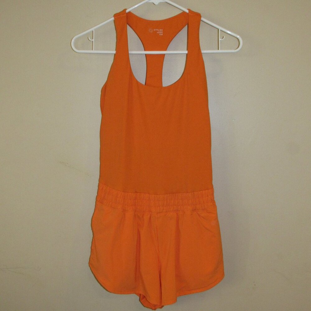 Aerie Orange Racerback Athletic Romper